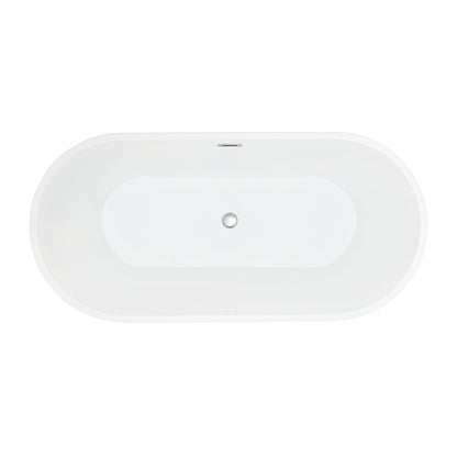 Gray Contemporary Oval Design Freestanding Bathtub by Altair