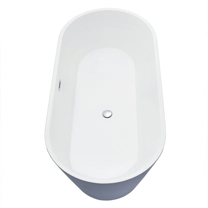 Gray Contemporary Oval Design Freestanding Bathtub by Altair