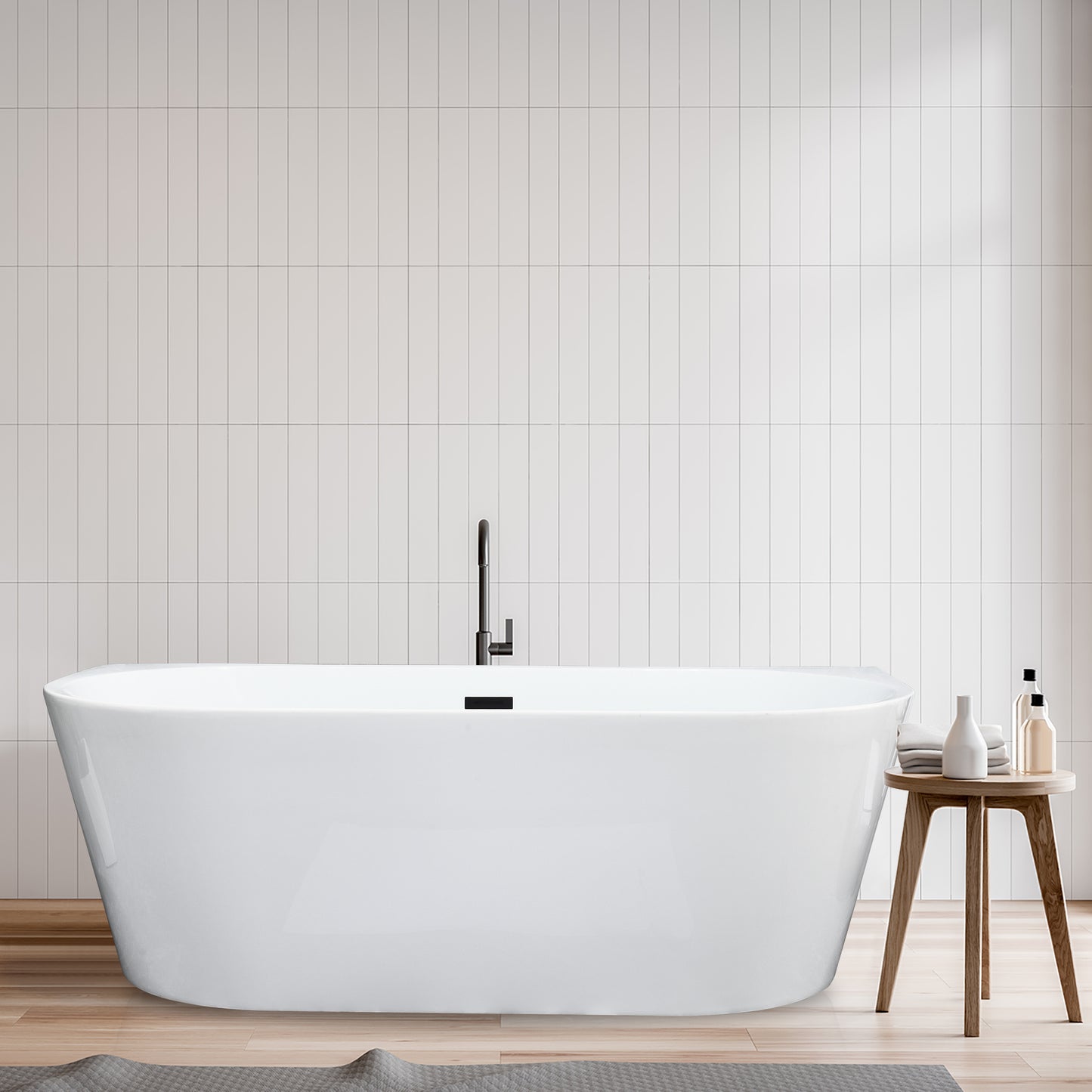 Contemporary D-shaped, back-to-wall design by Altair