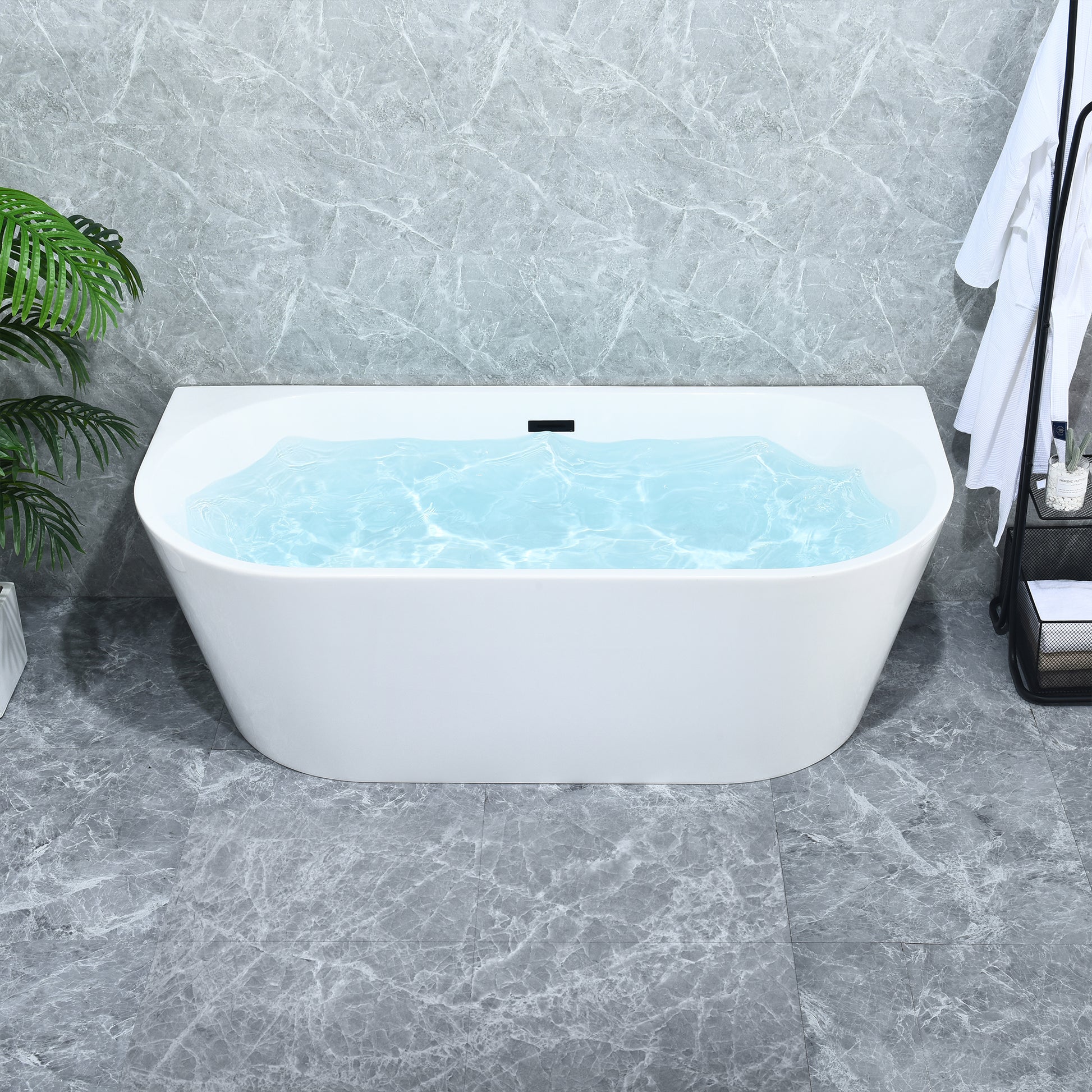 Contemporary D-shaped, back-to-wall design by Altair