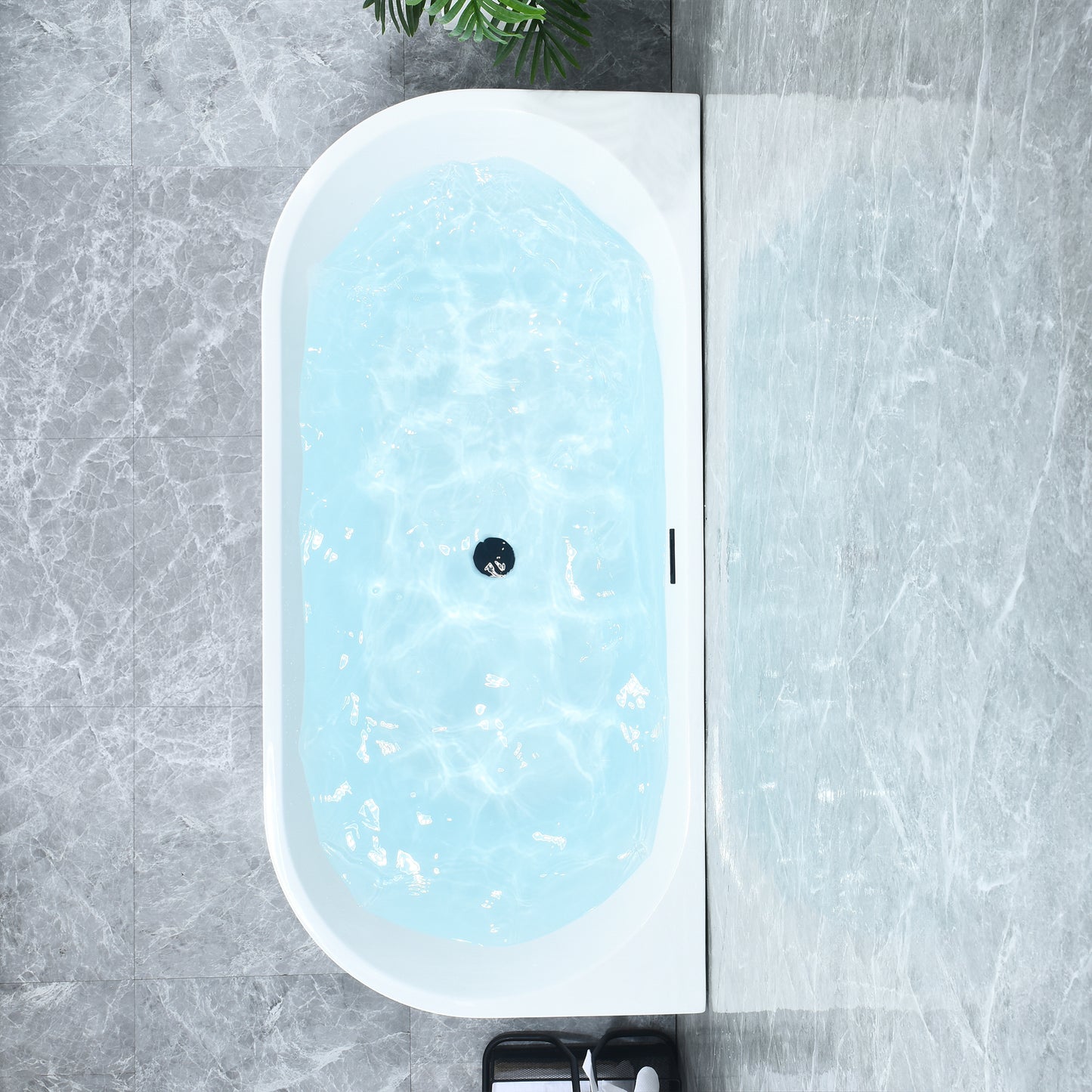 Contemporary D-shaped, back-to-wall design by Altair