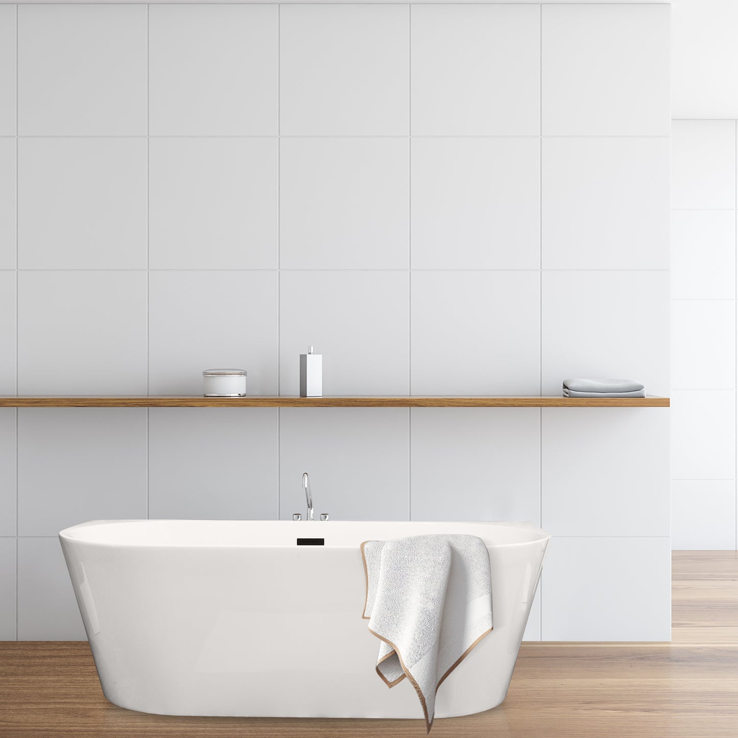 Contemporary D-shaped, back-to-wall design by Altair