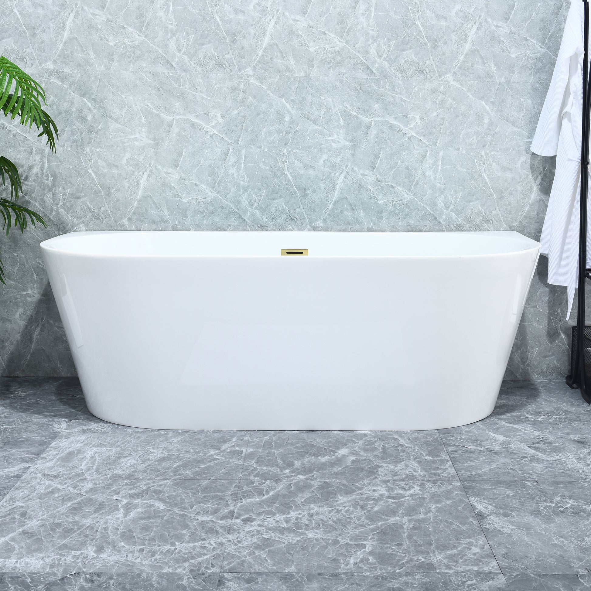 Contemporary D-shaped, back-to-wall design by Altair