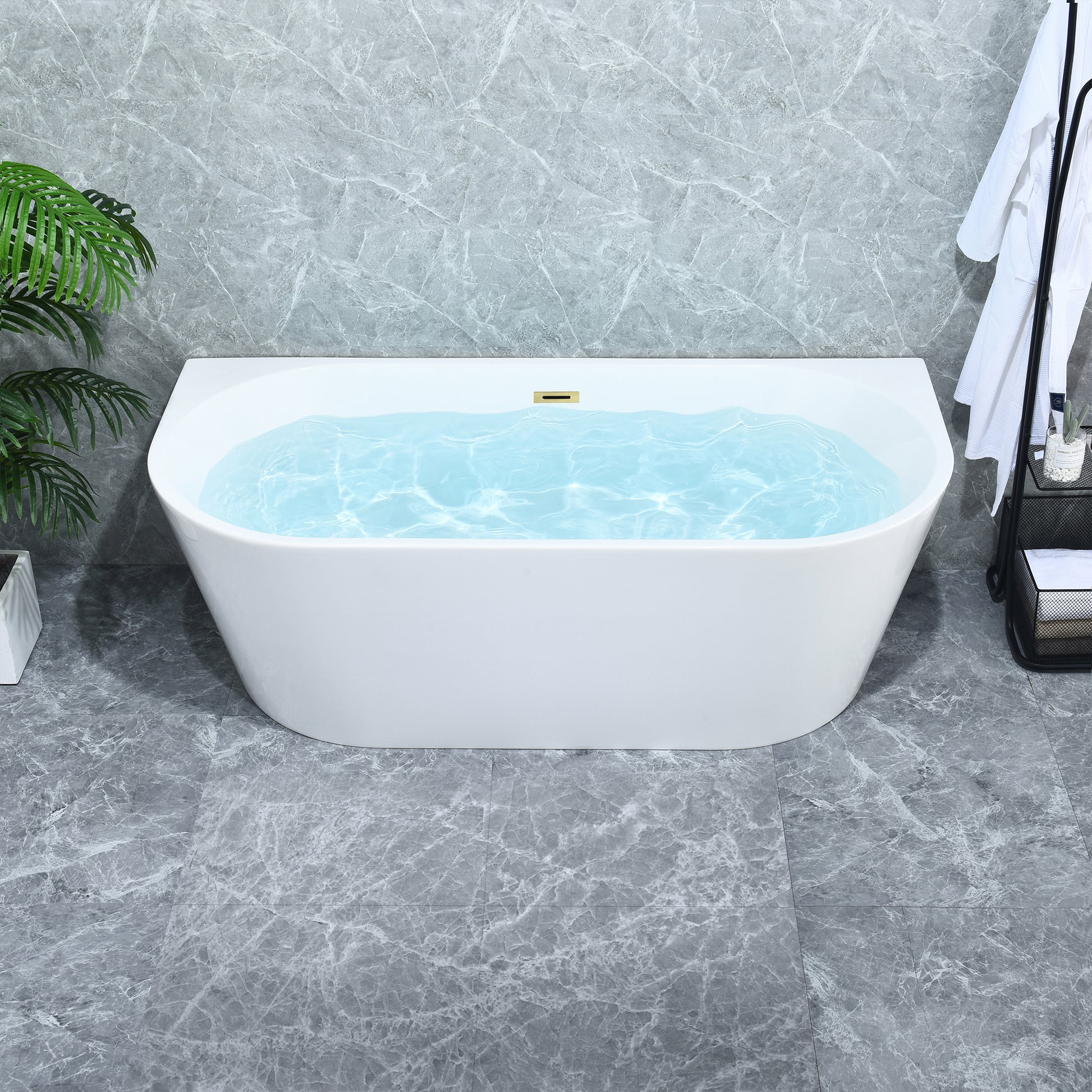 Contemporary D-shaped, back-to-wall design by Altair