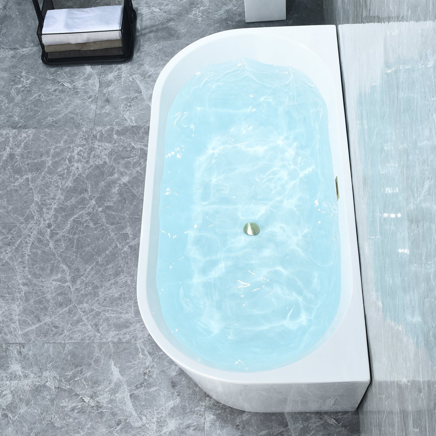 Contemporary D-shaped, back-to-wall design by Altair