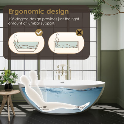 Ergonomic Design Solid Surface Soaking Bathtub by Altair