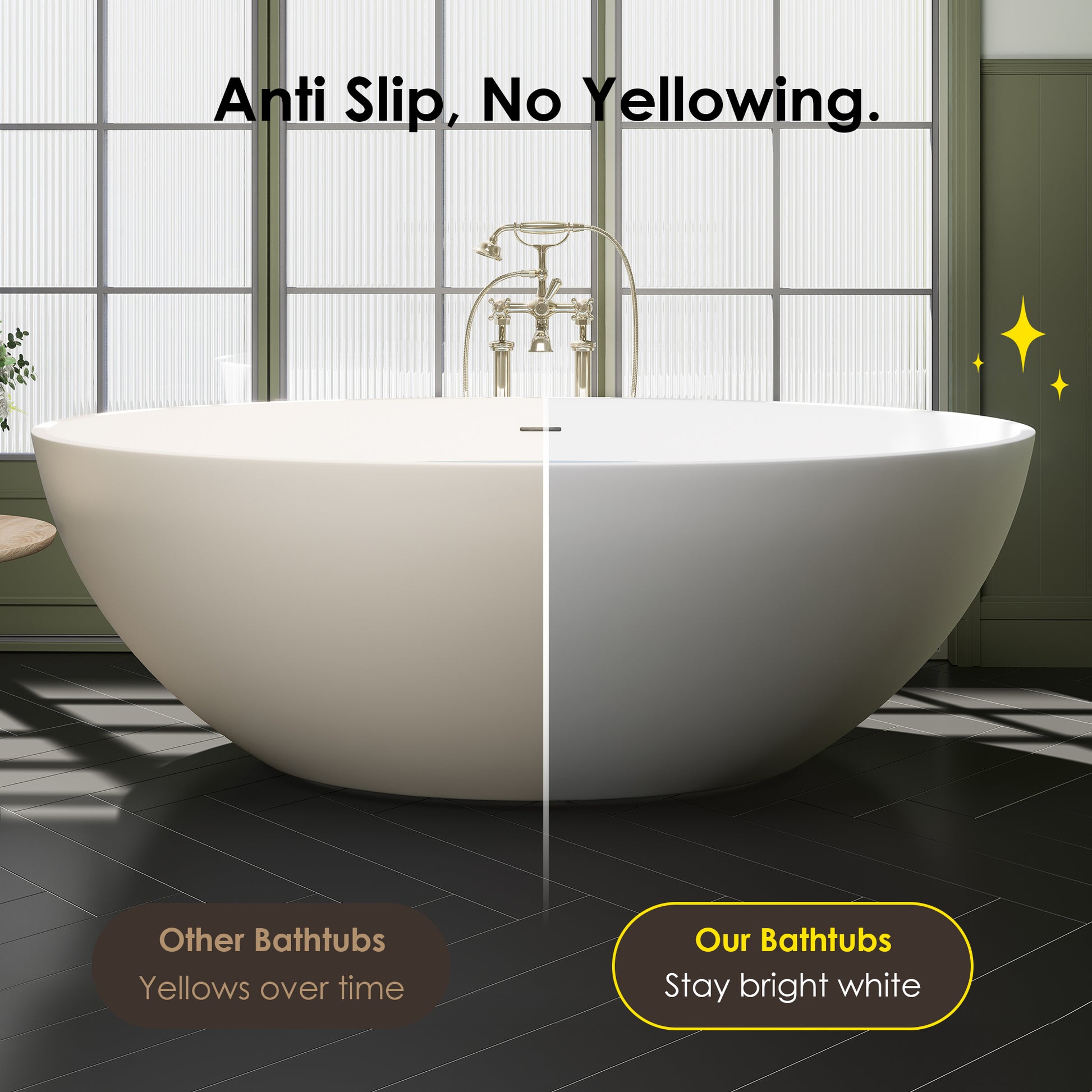 Ergonomic Design Solid Surface Soaking Bathtub by Altair