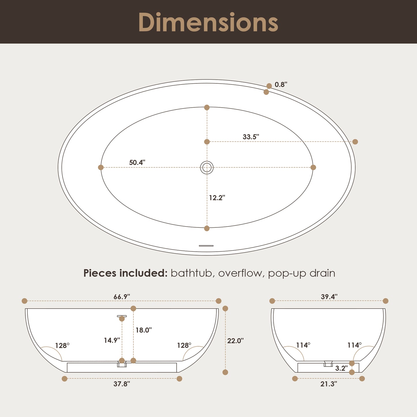 Ergonomic Design Solid Surface Soaking Bathtub by Altair