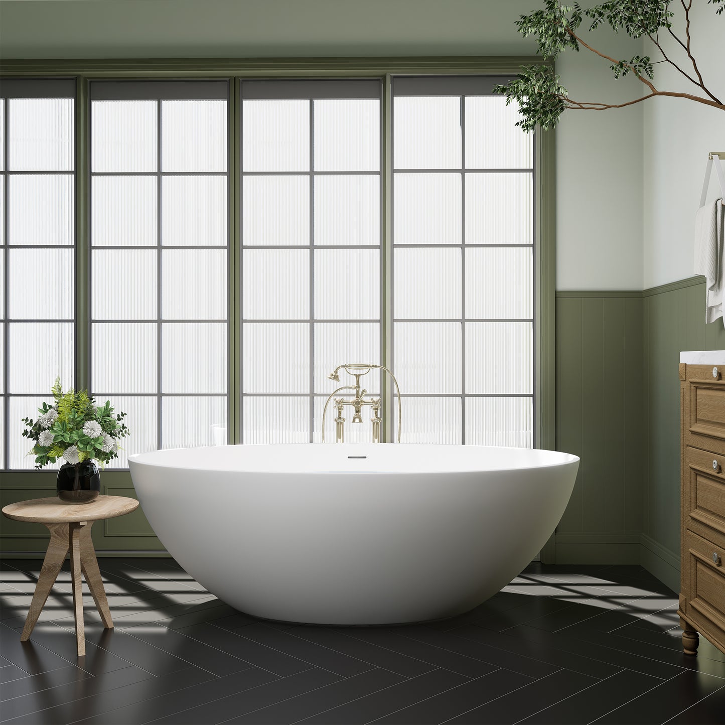 Ergonomic Design Solid Surface Soaking Bathtub by Altair
