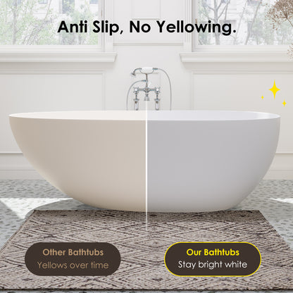 Elegant Freestanding Oval Tub Solid Surface Soaking Bathtub by Altair