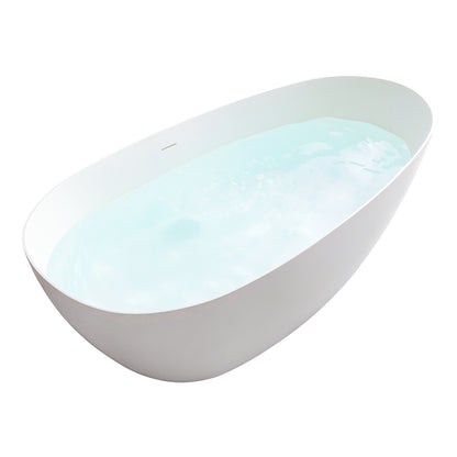 Elegant Freestanding Oval Tub Solid Surface Soaking Bathtub by Altair