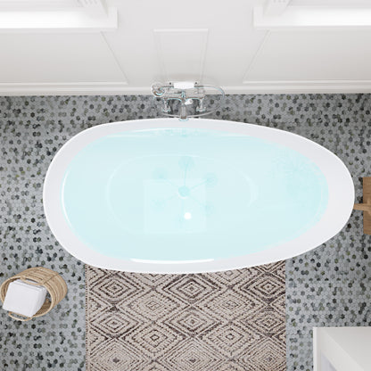 Elegant Freestanding Oval Tub Solid Surface Soaking Bathtub by Altair