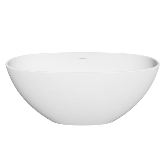 Modern Oval Freestanding Bathtub Solid Surface Soaking Bathtub by Altair