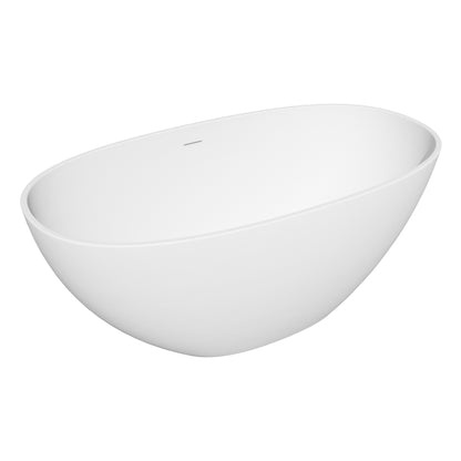 Modern Oval Freestanding Bathtub Solid Surface Soaking Bathtub by Altair
