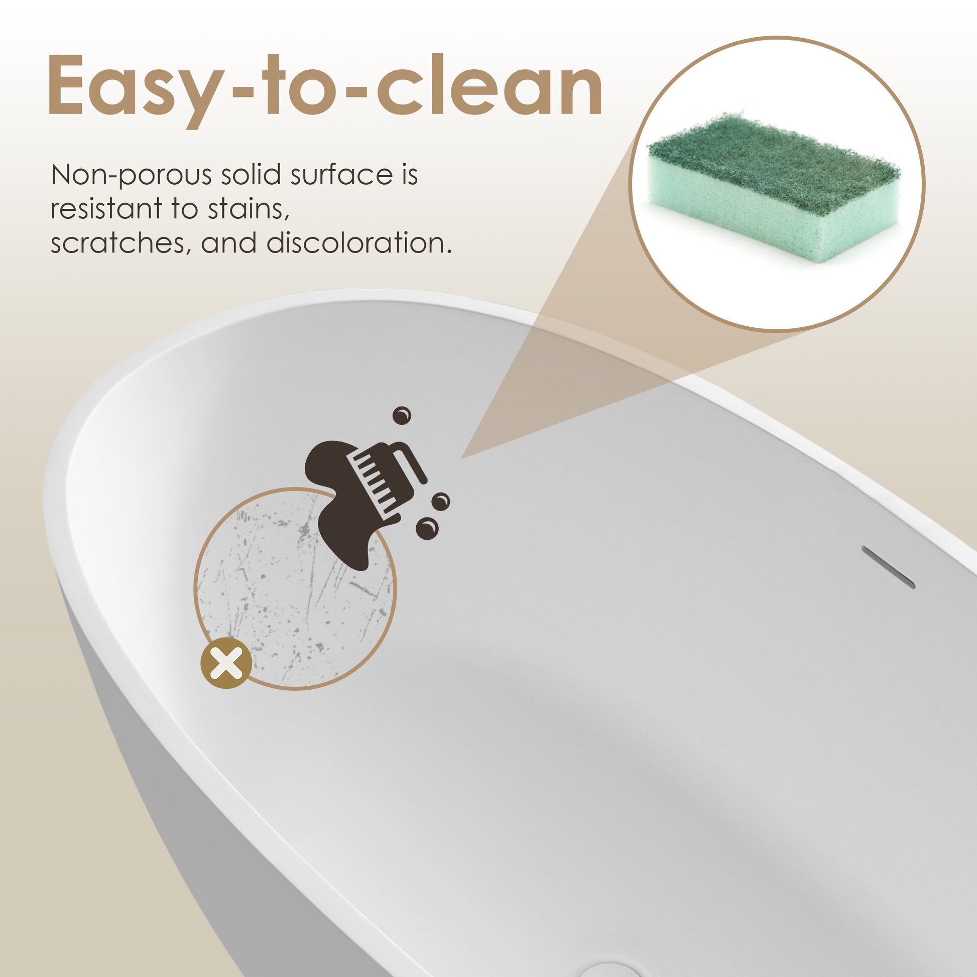 Modern Oval Freestanding Bathtub Solid Surface Soaking Bathtub by Altair