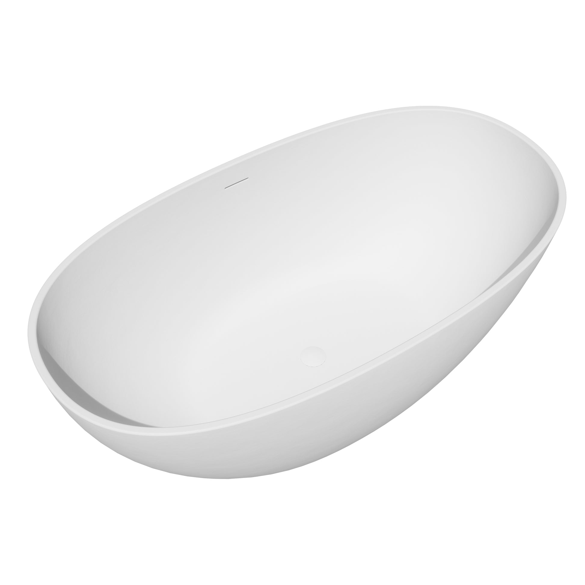 Modern Oval Freestanding Bathtub Solid Surface Soaking Bathtub by Altair