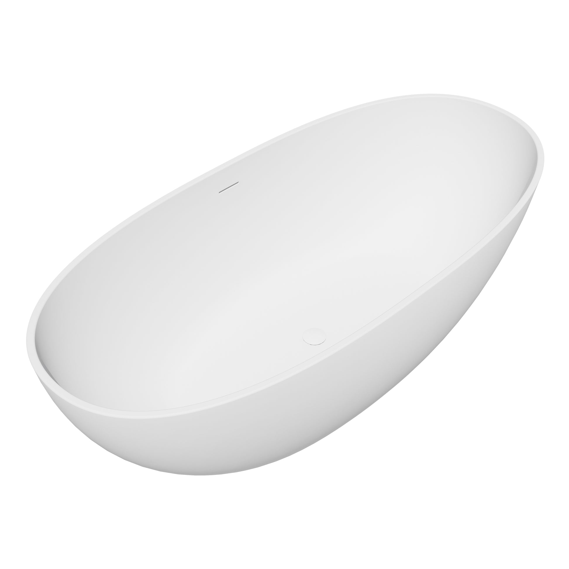 Modern Oval Freestanding Bathtub Solid Surface Soaking Bathtub by Altair