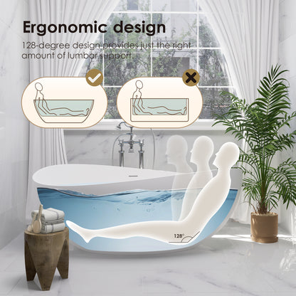 Solid Surface Relaxing Soaking Bathtub by Altair