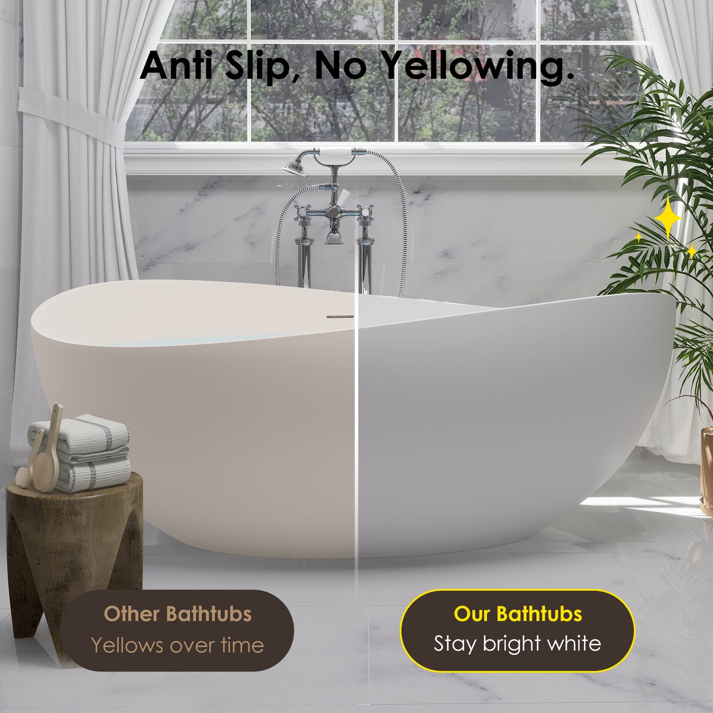 Solid Surface Relaxing Soaking Bathtub by Altair