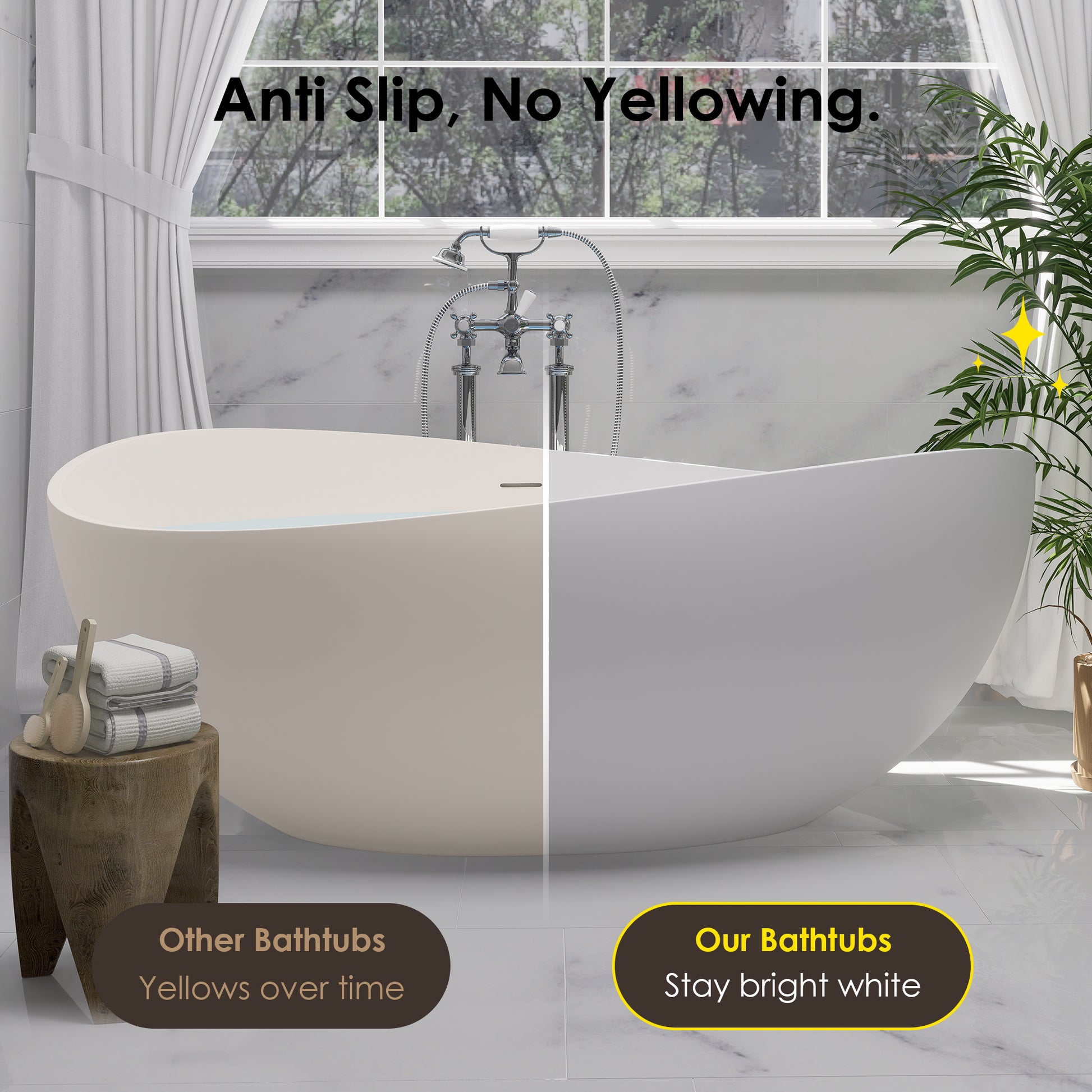Solid Surface Relaxing Soaking Bathtub by Altair