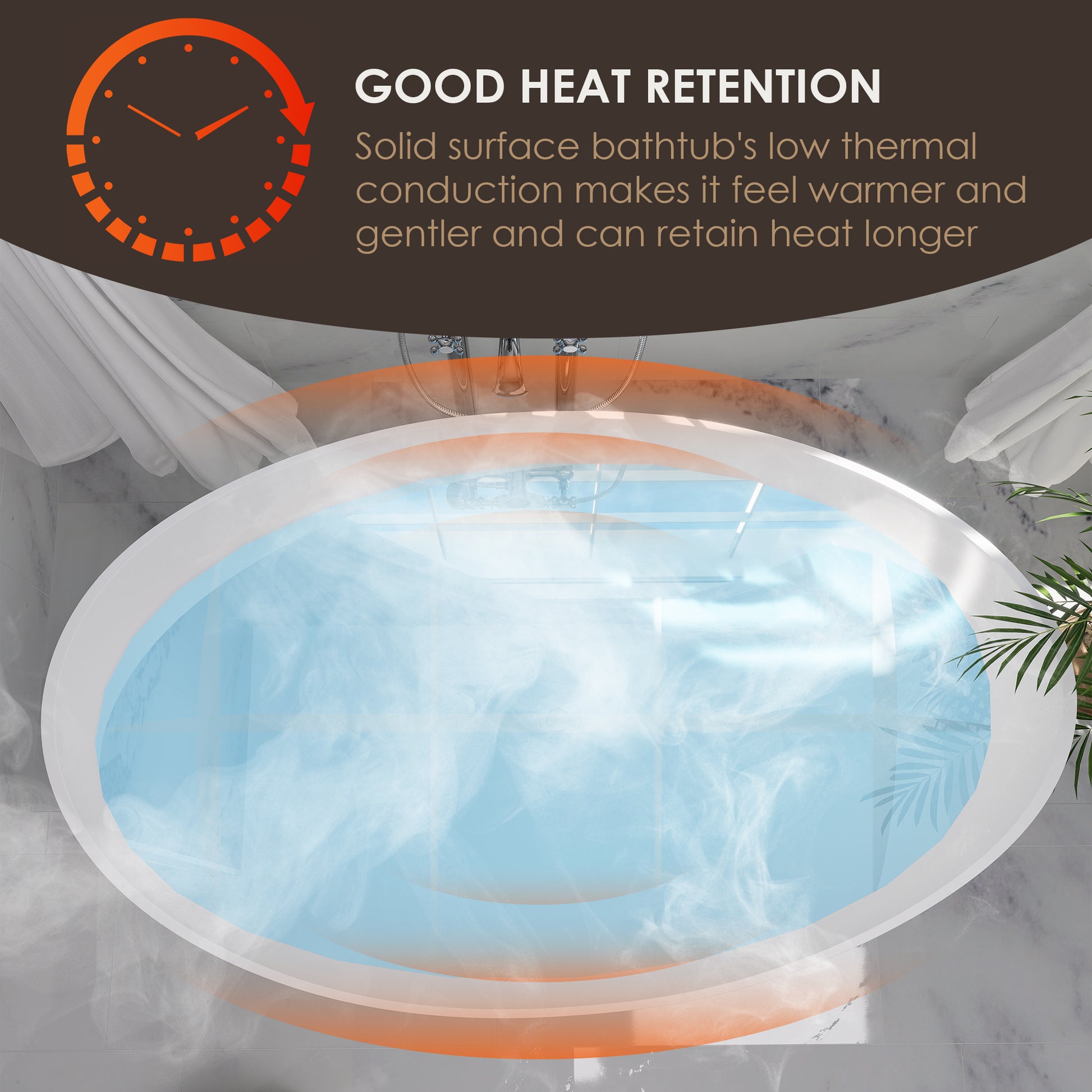 Solid Surface Relaxing Soaking Bathtub by Altair