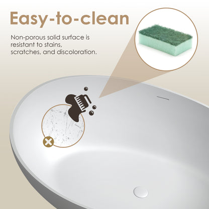 Solid Surface Relaxing Soaking Bathtub by Altair