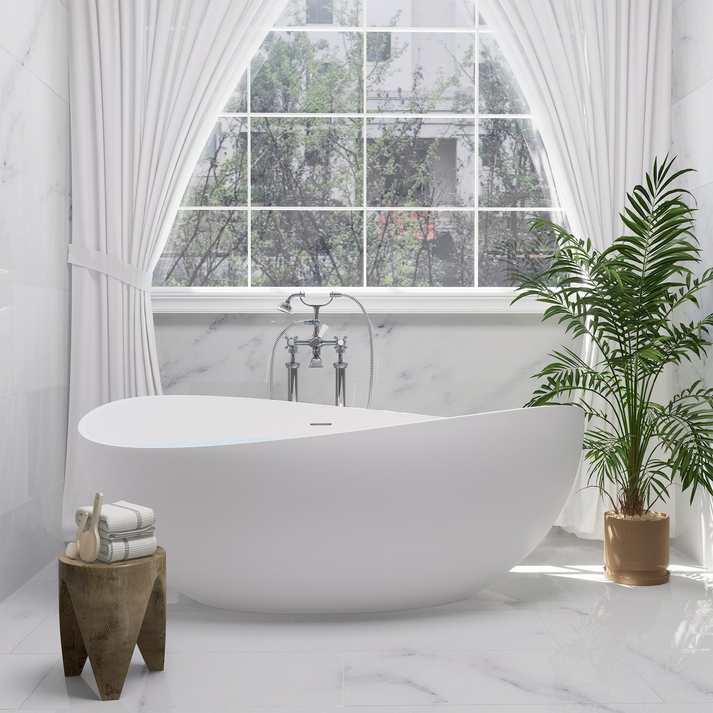 Solid Surface Relaxing Soaking Bathtub by Altair