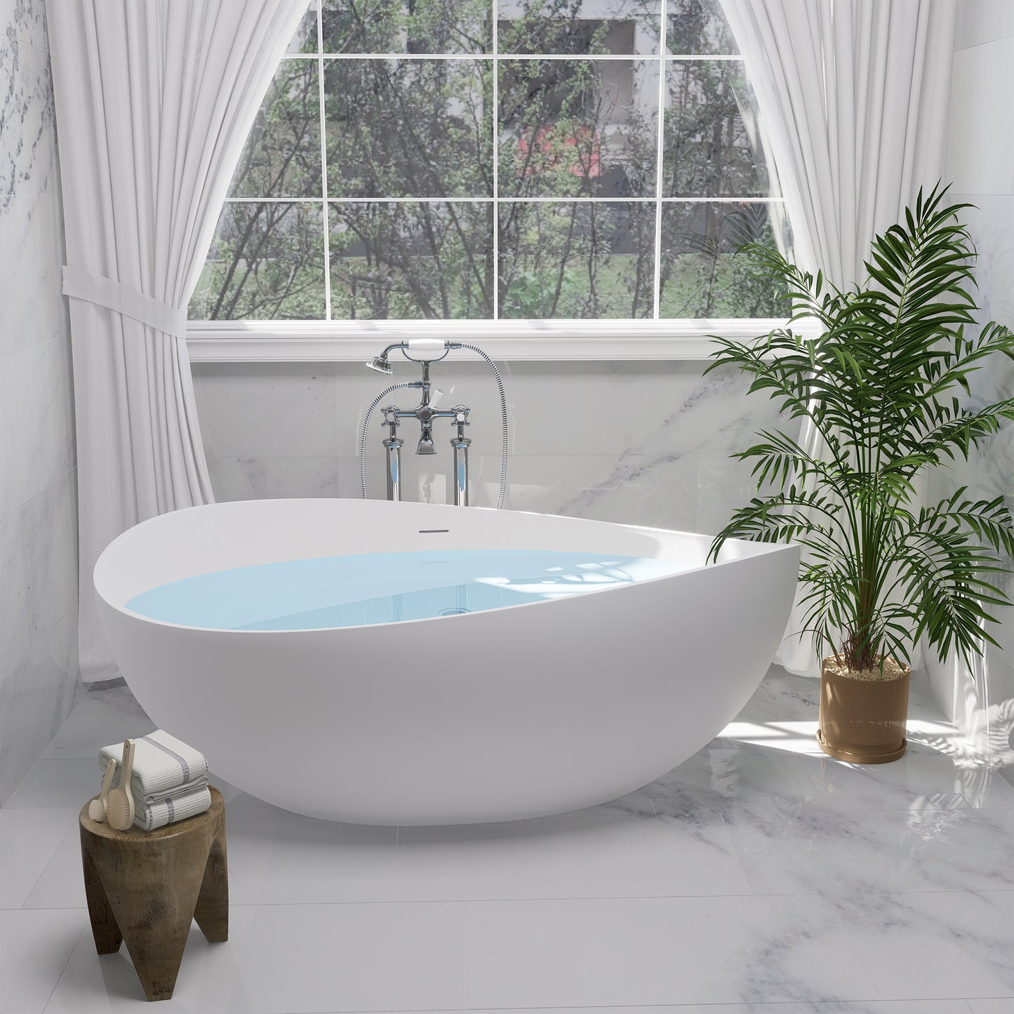 Solid Surface Relaxing Soaking Bathtub by Altair