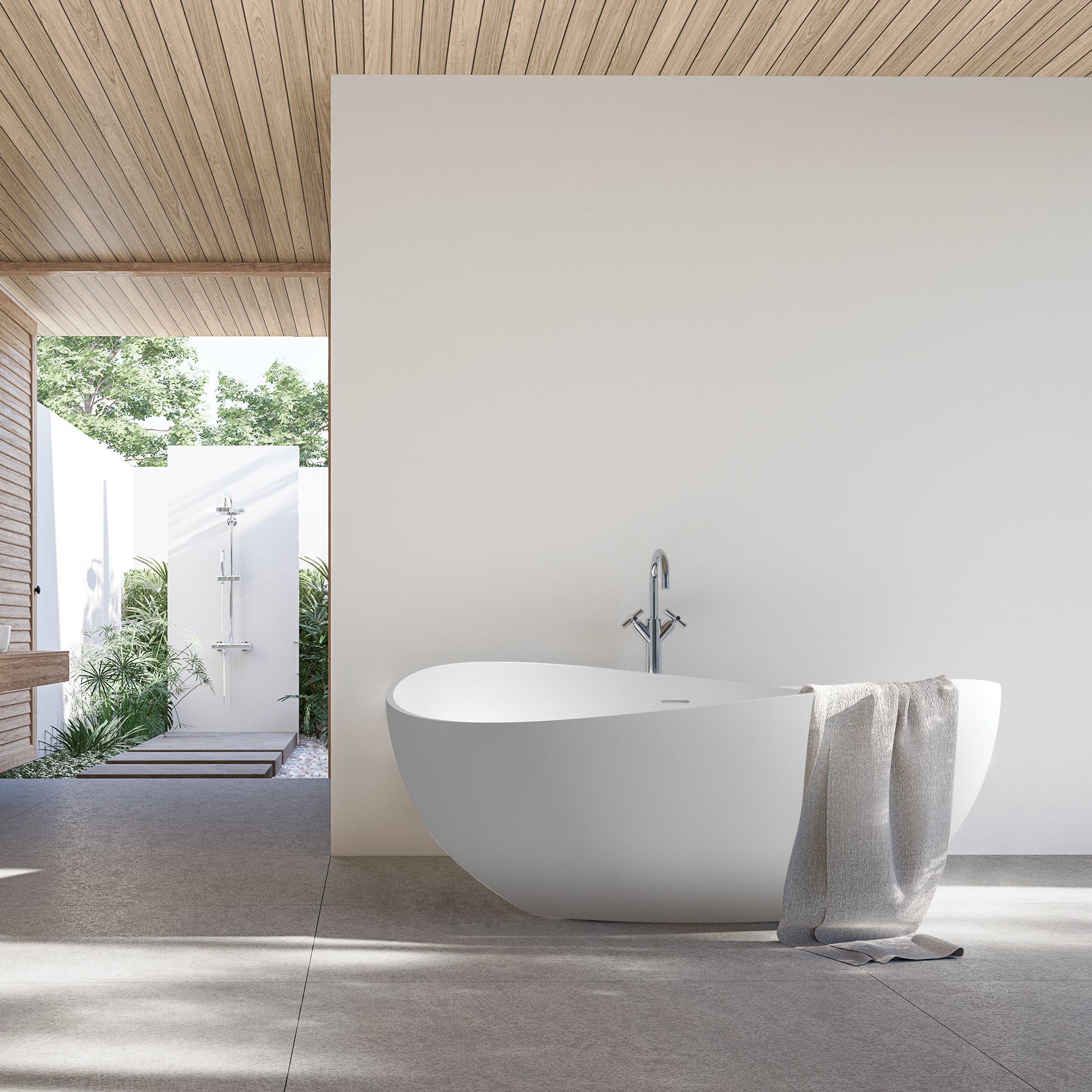 Solid Surface Relaxing Soaking Bathtub by Altair