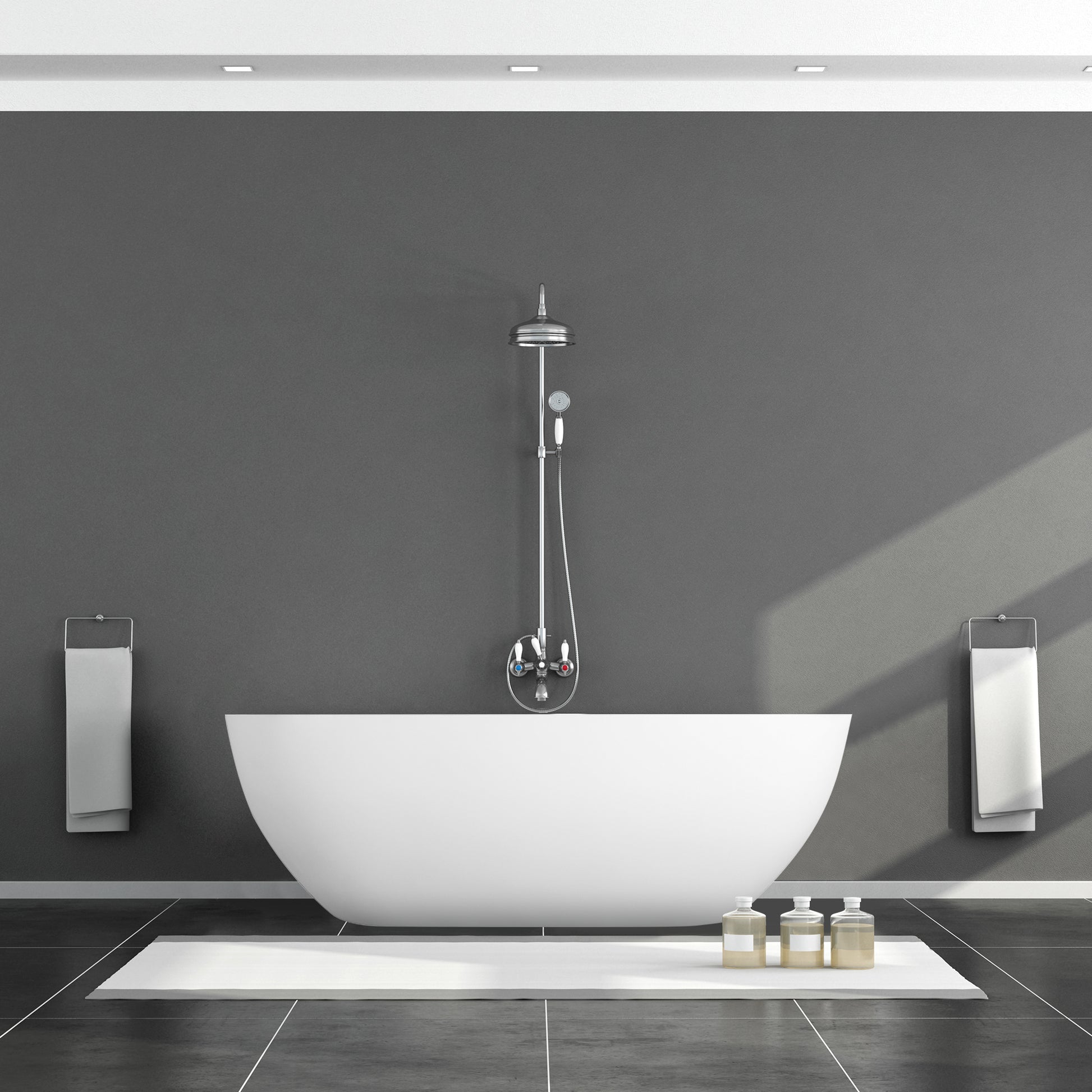Solid Surface Relaxing Oval Soaking Bathtub by Altair