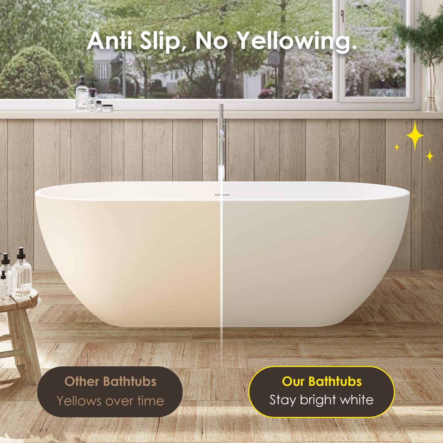 Solid Surface Relaxing Oval Soaking Bathtub by Altair