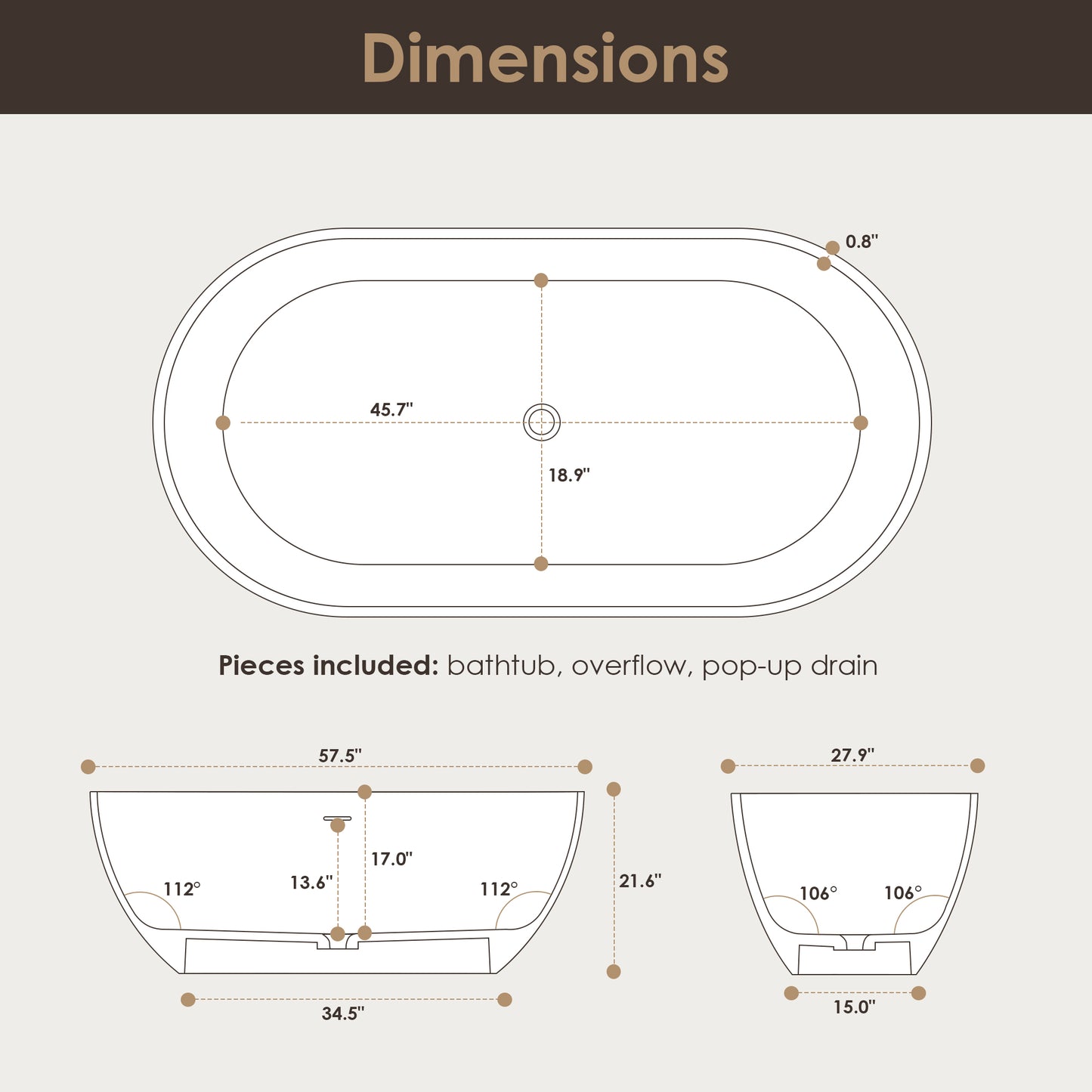 Solid Surface Relaxing Oval Soaking Bathtub by Altair