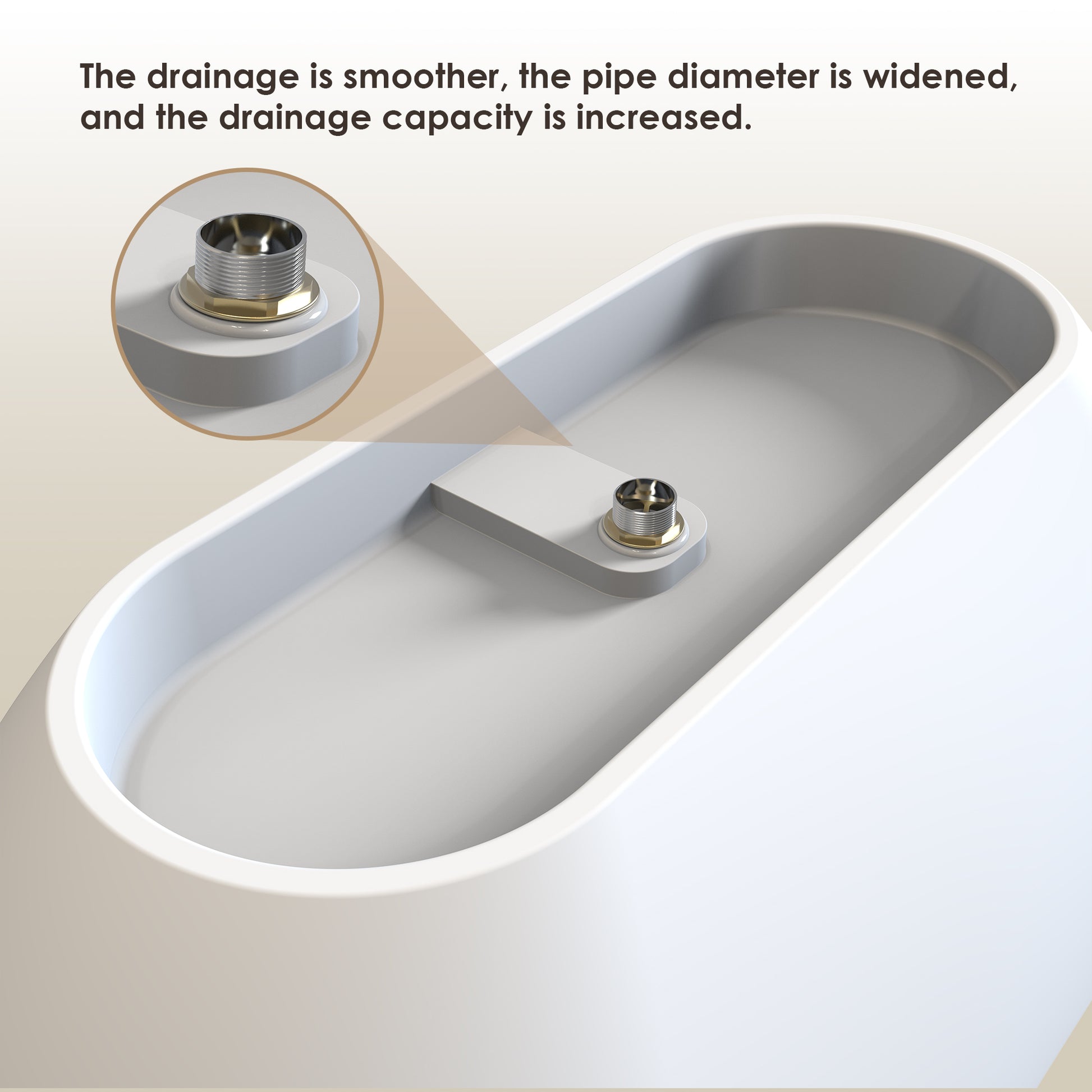 Solid Surface Relaxing Oval Soaking Bathtub by Altair