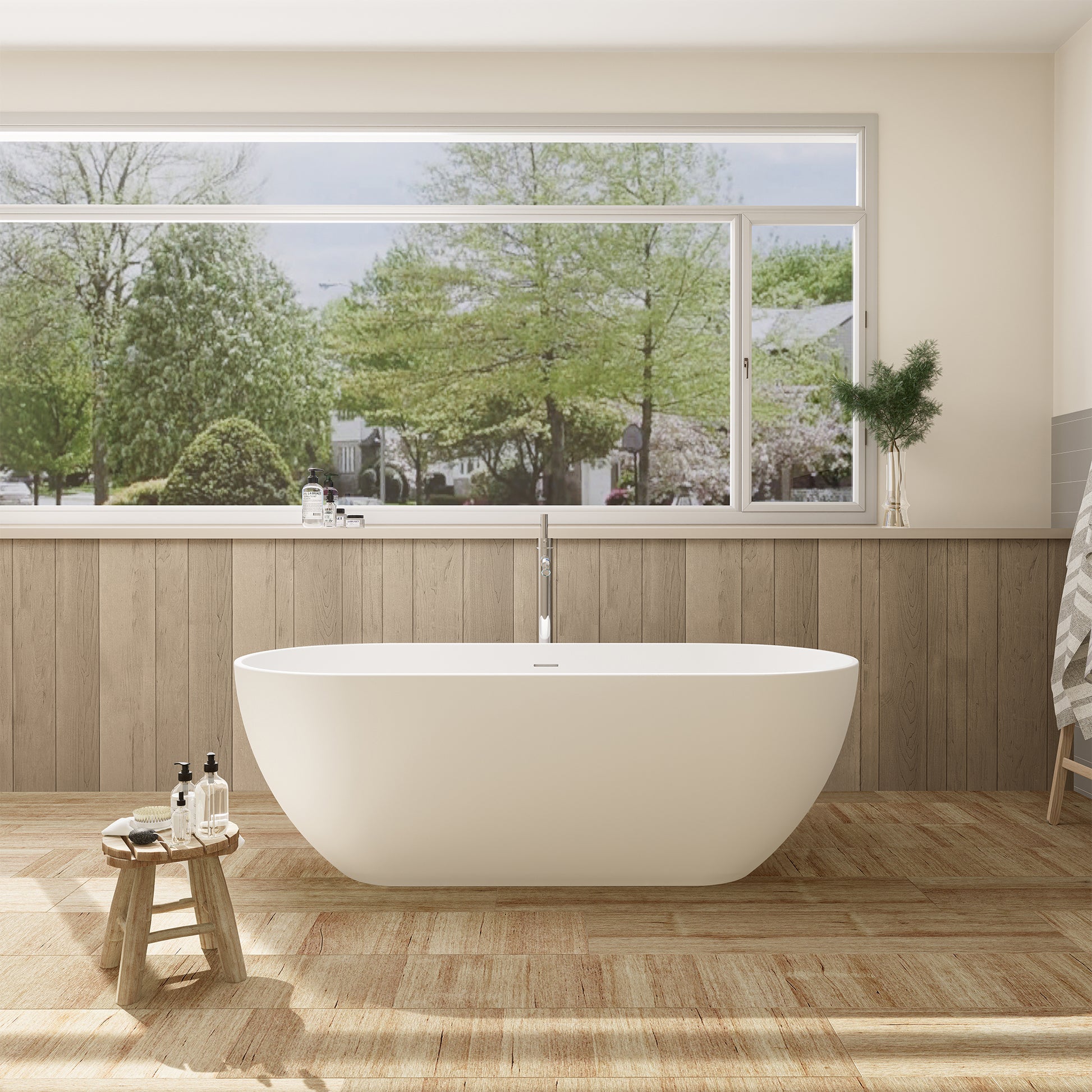 Solid Surface Relaxing Oval Soaking Bathtub by Altair
