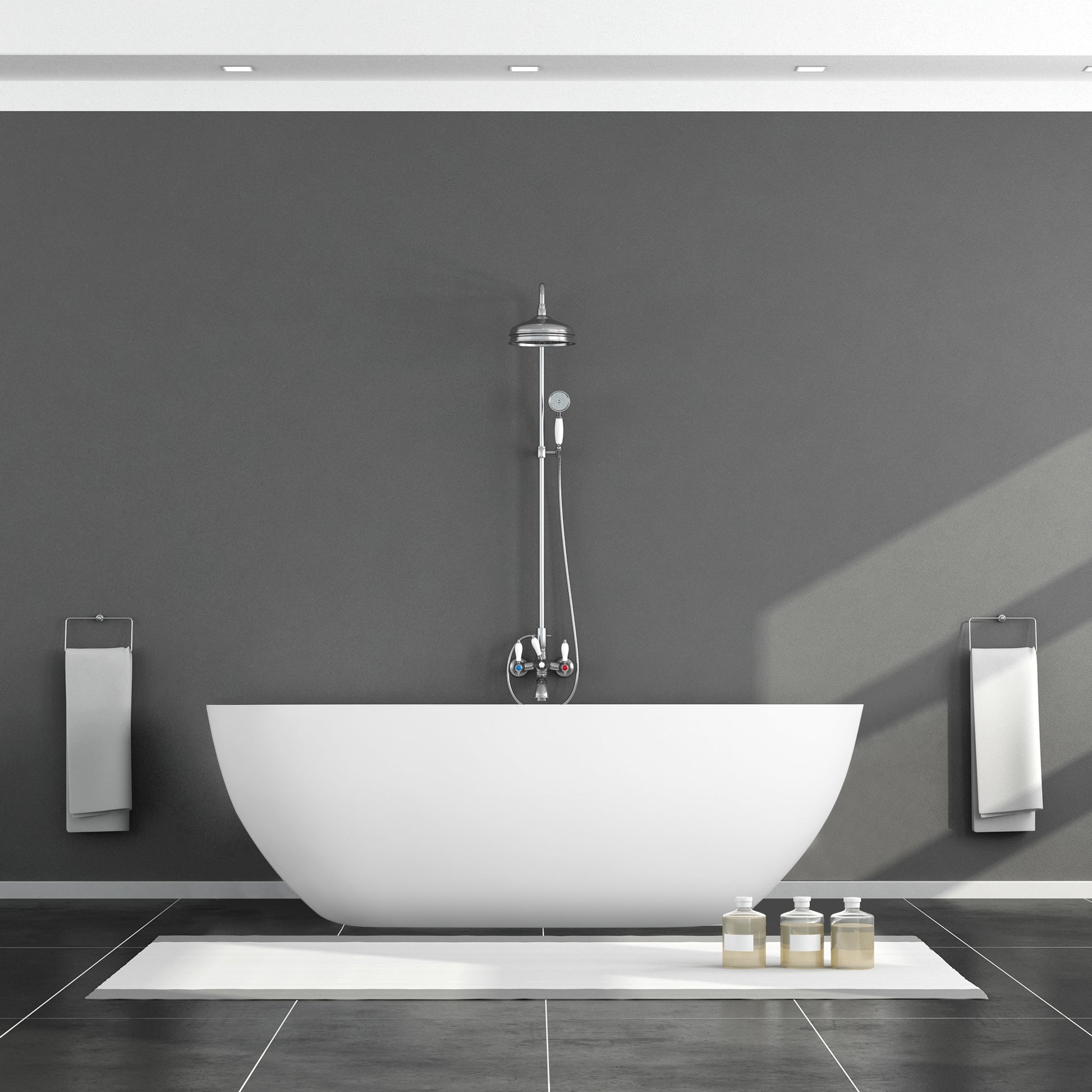 Solid Surface Relaxing Oval Soaking Bathtub by Altair