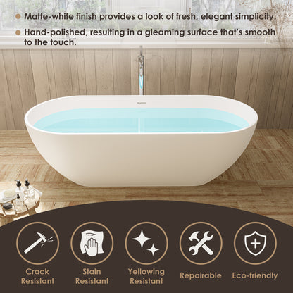 Solid Surface Relaxing Oval Soaking Bathtub by Altair