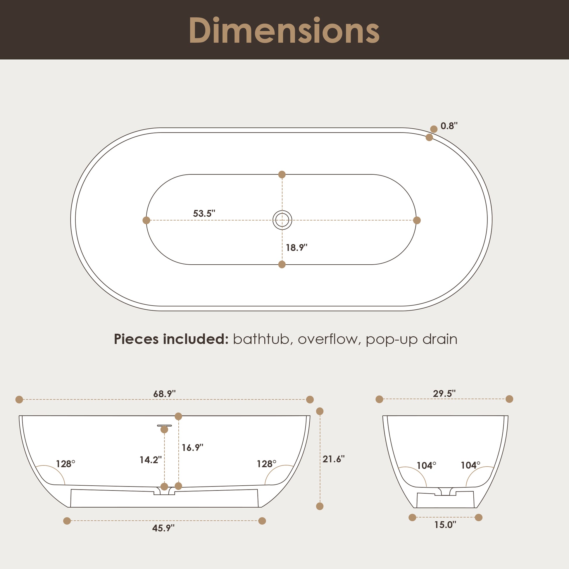 Solid Surface Relaxing Oval Soaking Bathtub by Altair