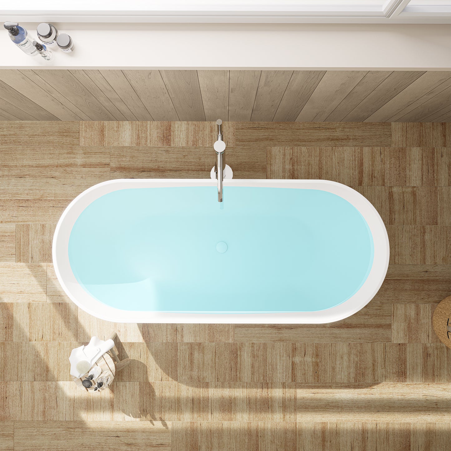 Solid Surface Relaxing Oval Soaking Bathtub by Altair