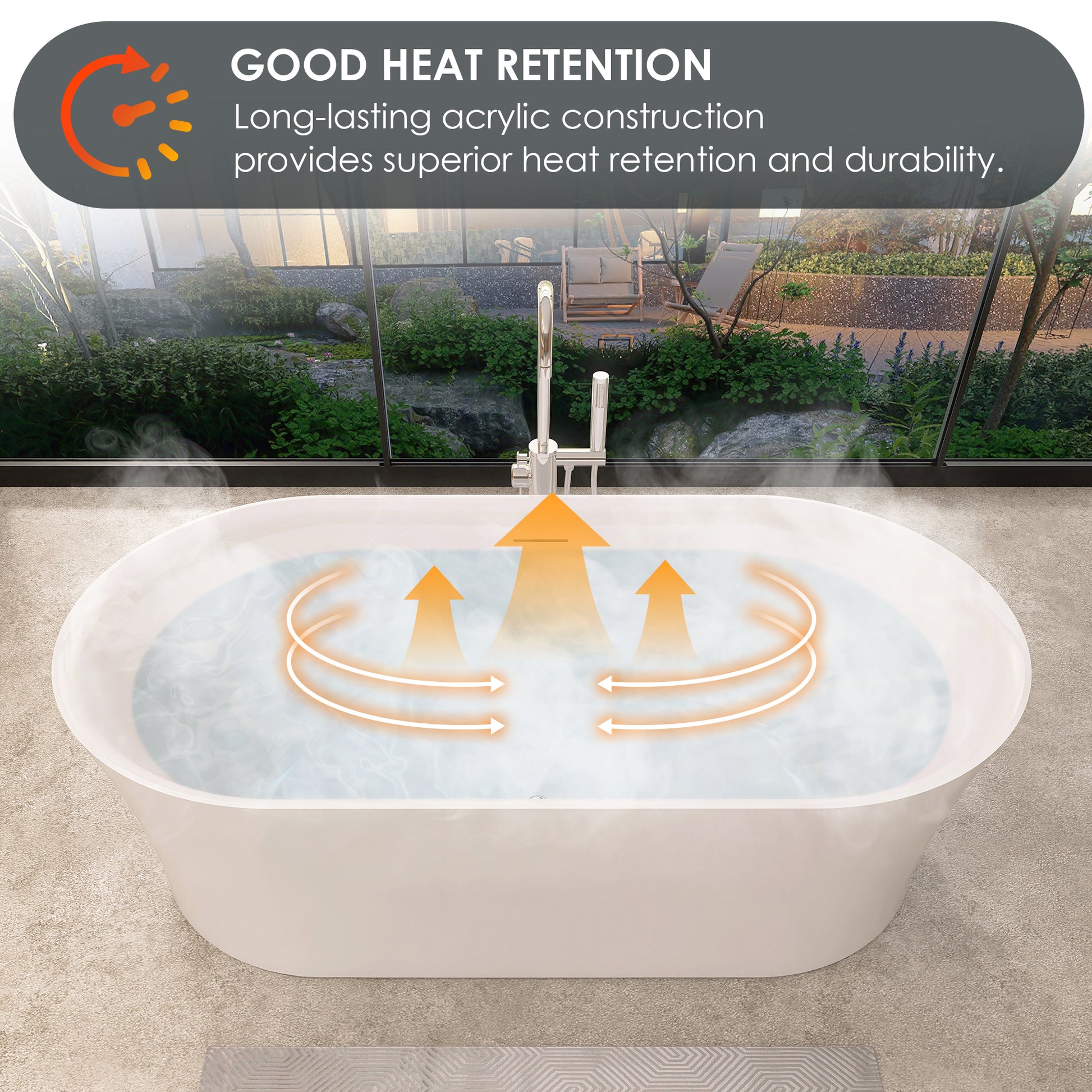 Flatbottom Freestanding Soaking Bathtub by Altair