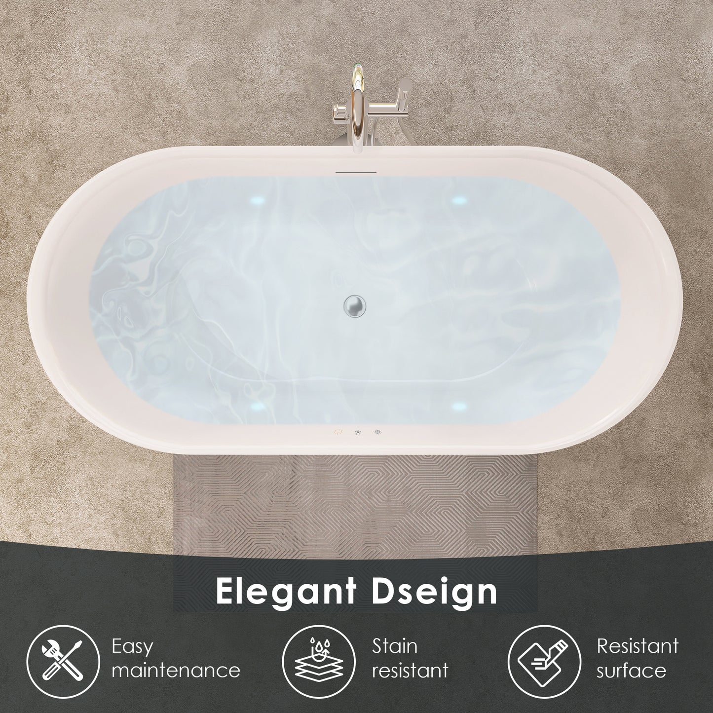 Flatbottom Freestanding Soaking Bathtub by Altair