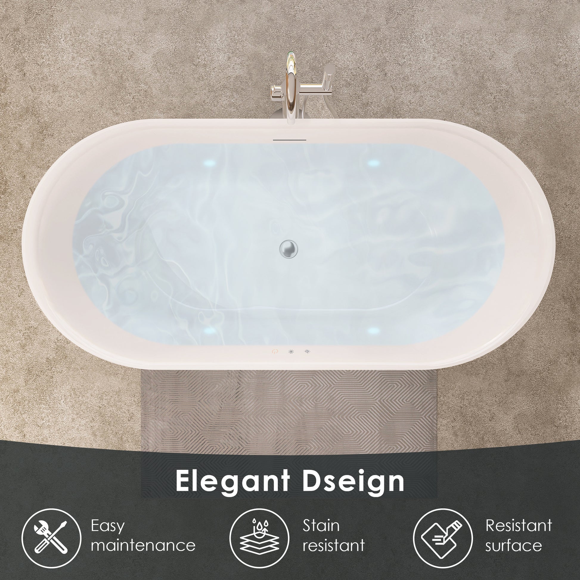 Flatbottom Freestanding Soaking Bathtub by Altair