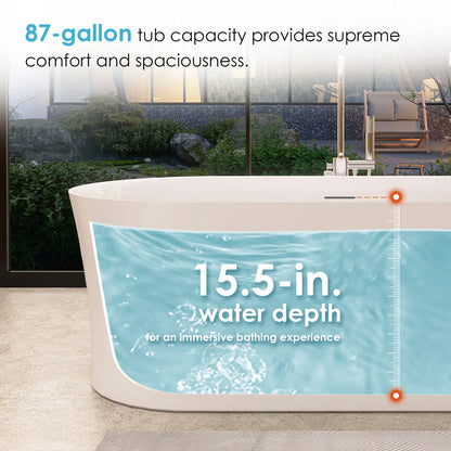 Sleek Minimalist Aesthetic Soaking Bath Tub by Altair