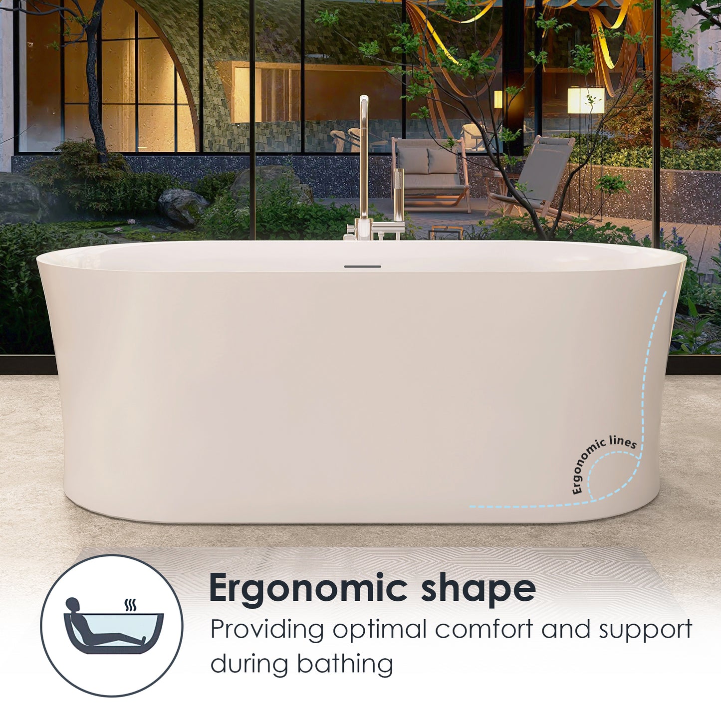 Flatbottom Freestanding Soaking Bathtub by Altair