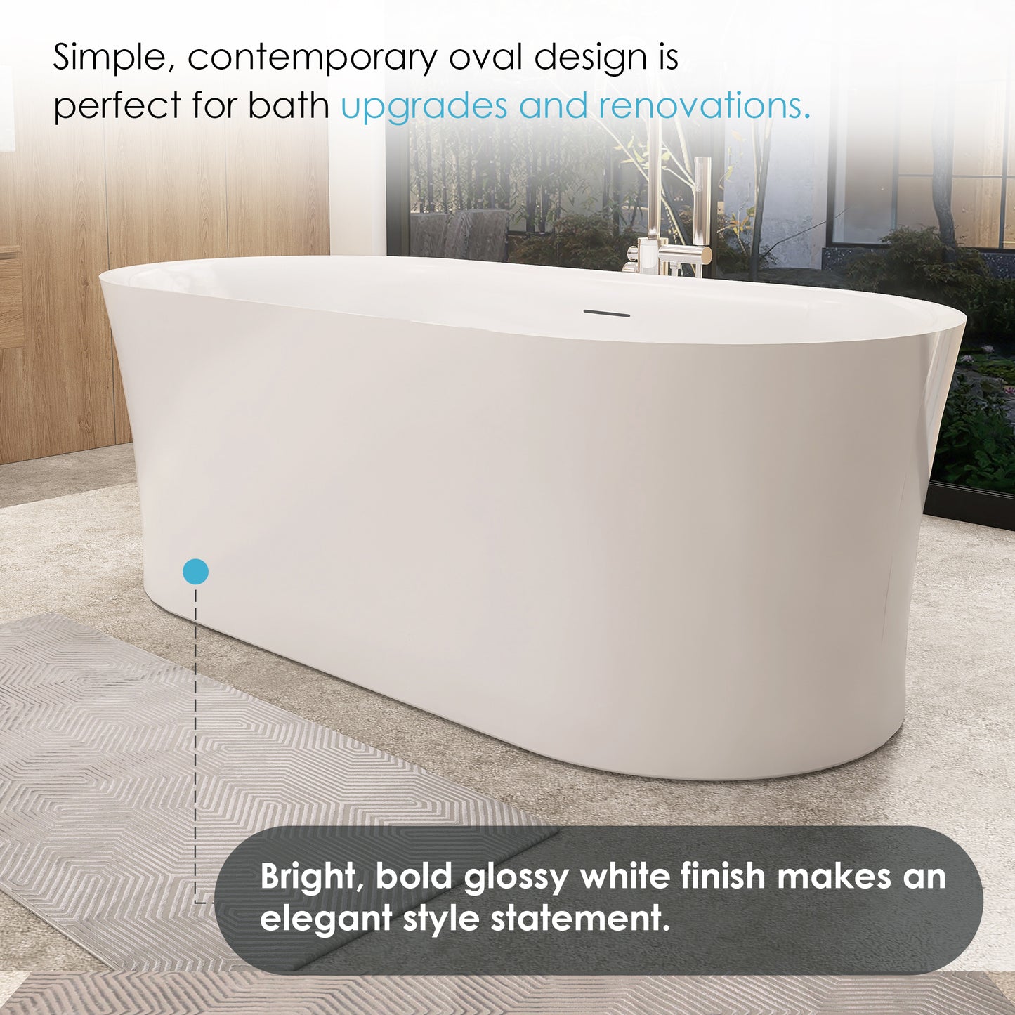 Flatbottom Freestanding Soaking Bathtub by Altair