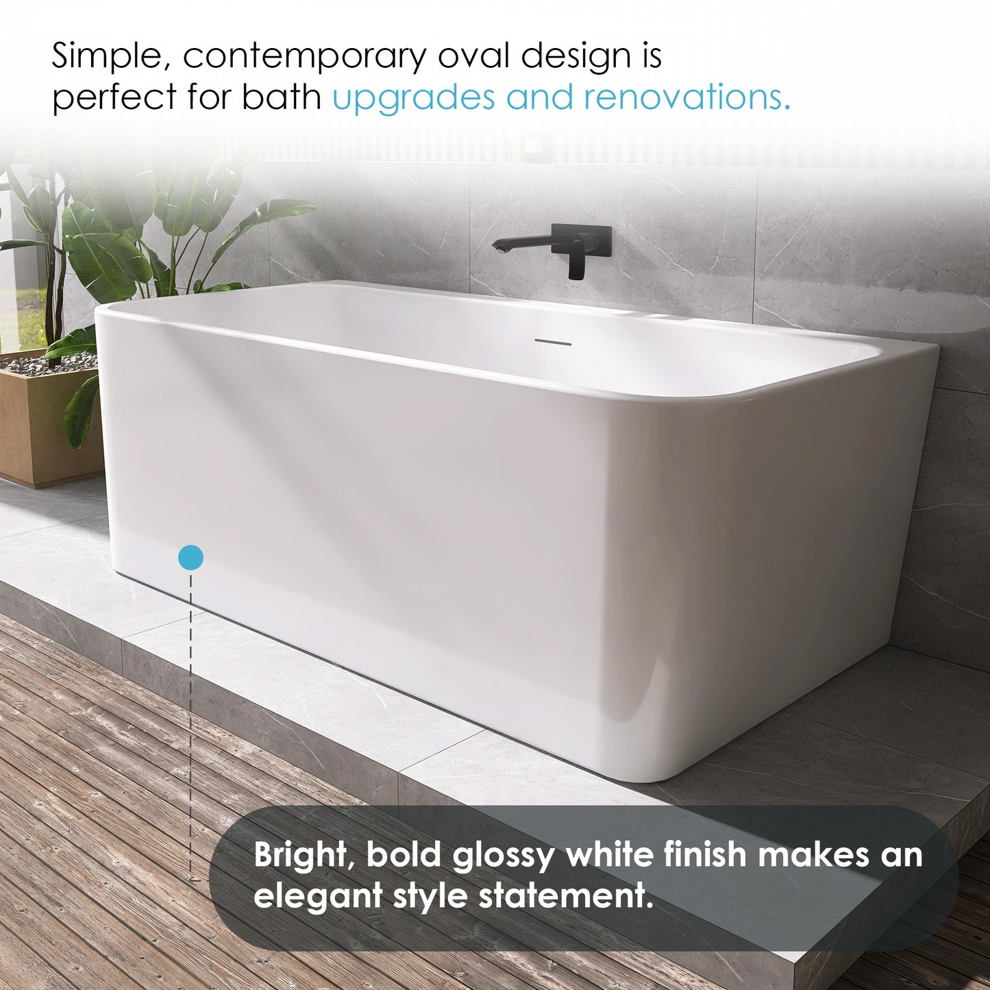 Lilac Flatbottom Freestanding Soaking Bathtub by Altair