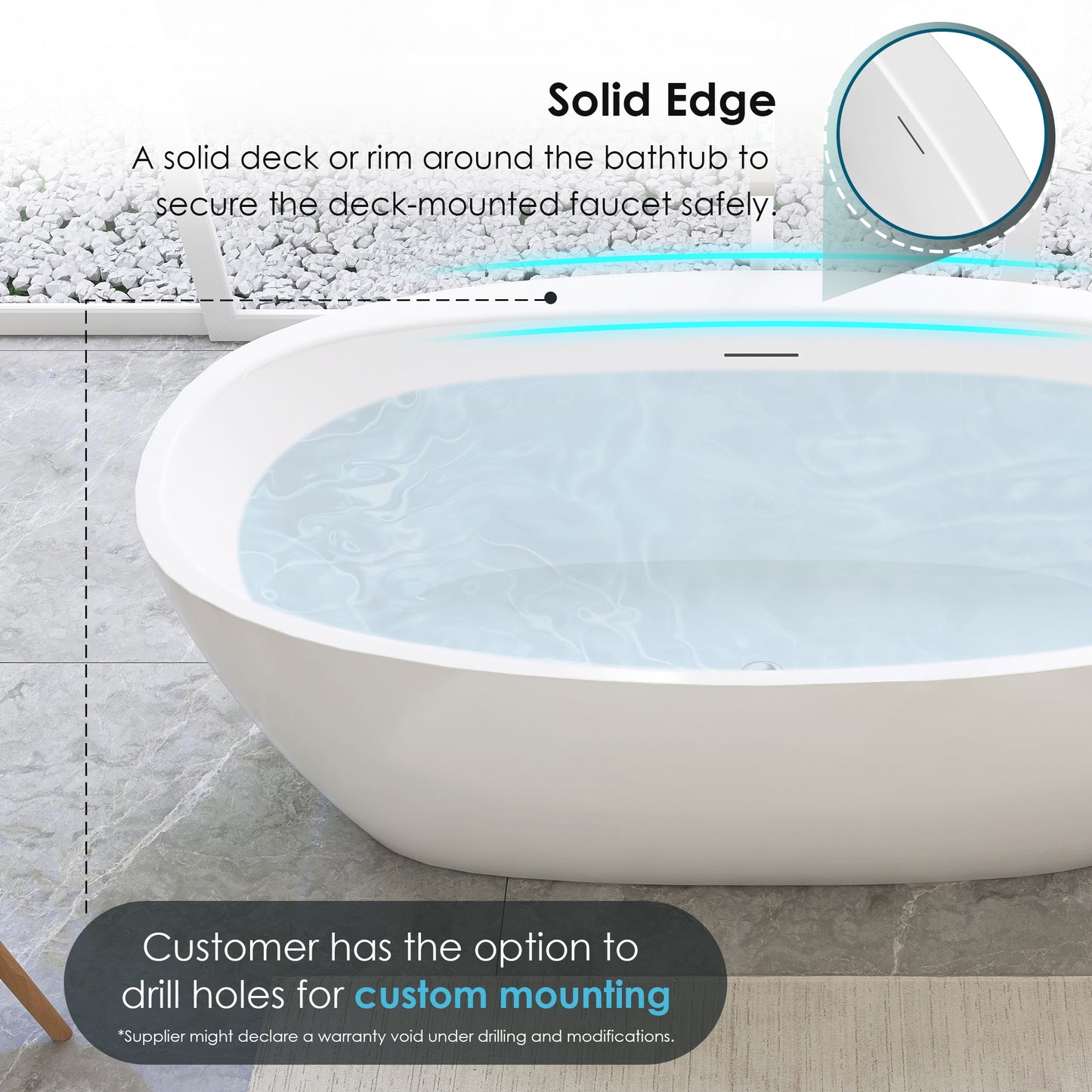Flatbottom Freestanding Soaking Bathtub by Altair