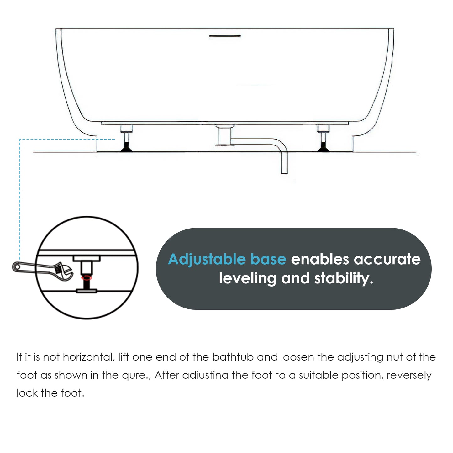 Flatbottom Freestanding Soaking Bathtub by Altair