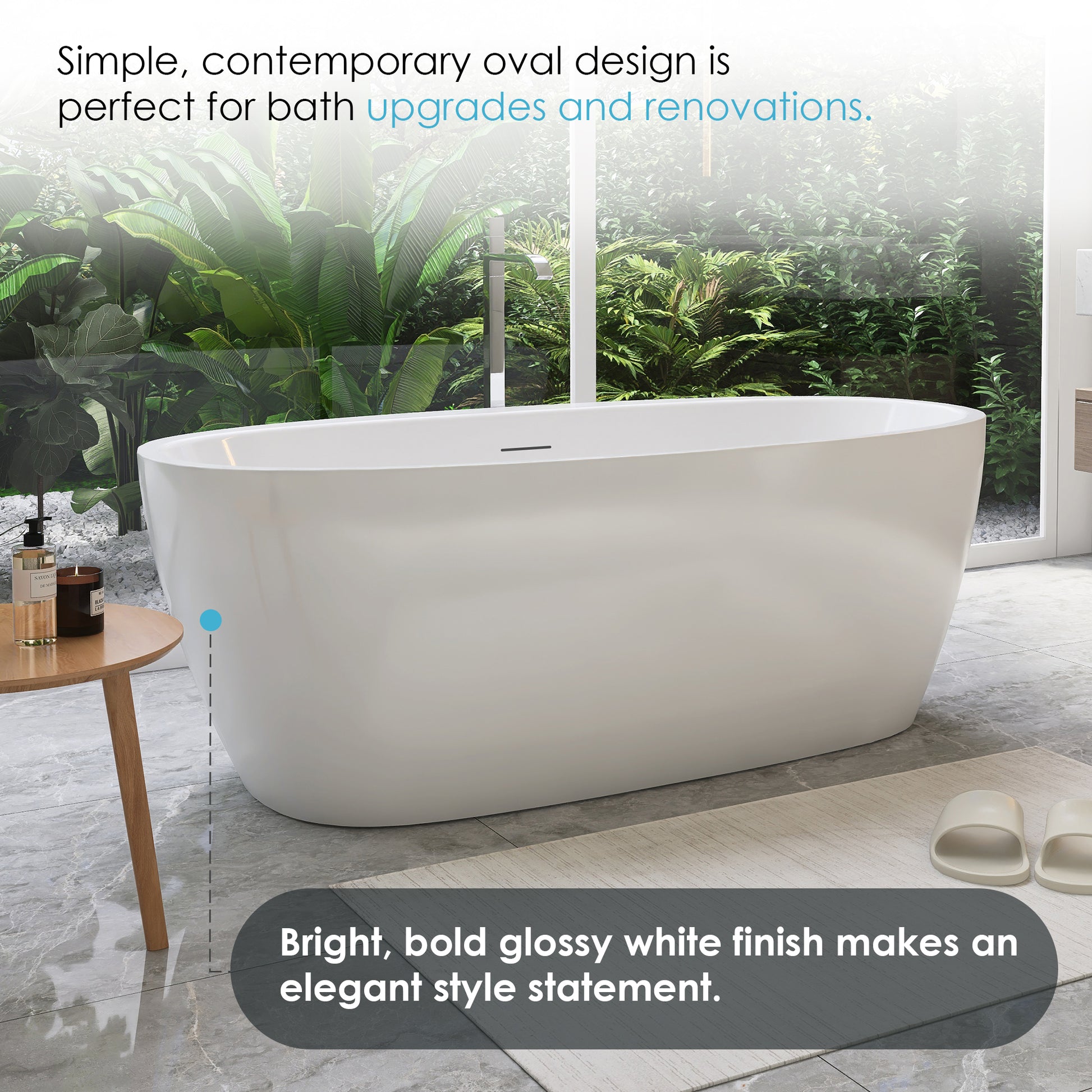 Flatbottom Freestanding Soaking Bathtub by Altair
