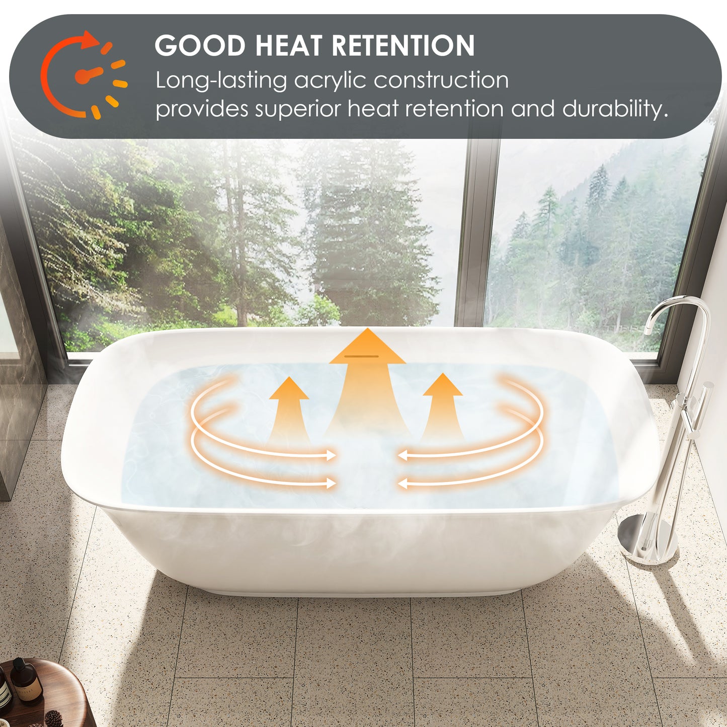 Sleek Minimalist Aesthetic Soaking Bath Tub by Altair