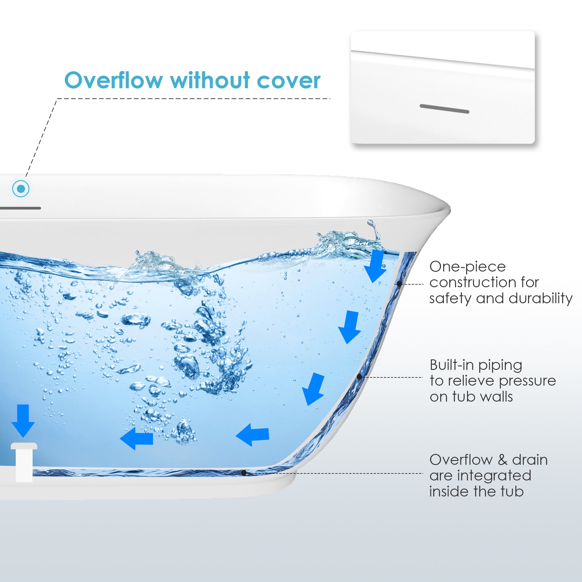 Sleek Minimalist Aesthetic Soaking Bath Tub by Altair